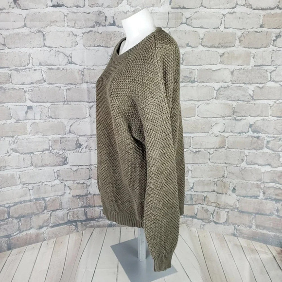 Vintage 80s Northern Elements Oversized Shaker Sweater Olive Green  Men's XL - Picture 10 of 13